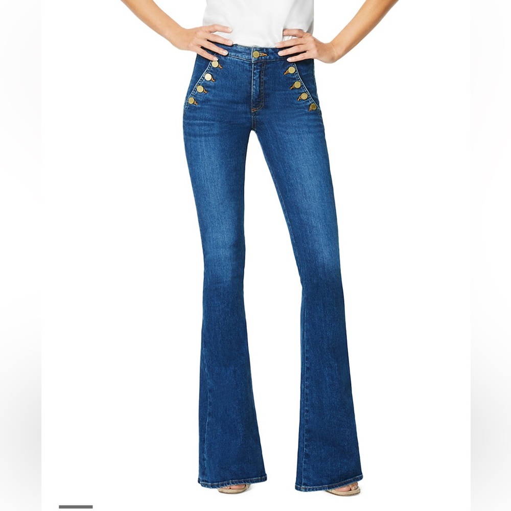 Ramy Brook Helena High Rise Flared Sailor Jeans in Medium Wash 27